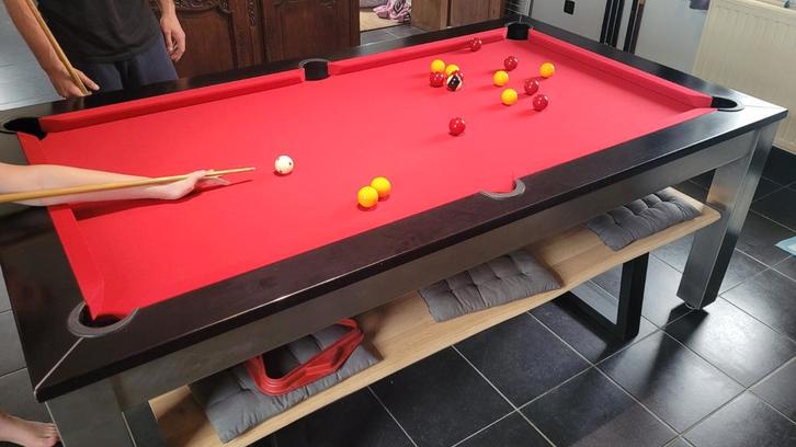 Toulet Full Loft roestvrijstalen poolbiljart, Sport en Fitness, Biljarten en Poolen, Zo goed als nieuw, Ophalen