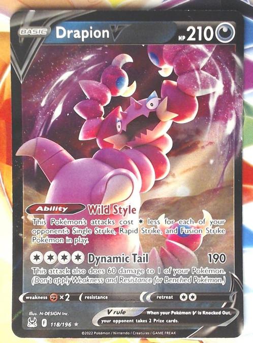 Drapion V - 118196, Hobby en Vrije tijd, Verzamelkaartspellen | Pokémon, Nieuw, Losse kaart, Ophalen of Verzenden
