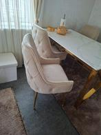 Eettafel met marmeren blad + 4 stoelen, Huis en Inrichting, Ophalen, 50 tot 100 cm, Zo goed als nieuw, 150 tot 200 cm