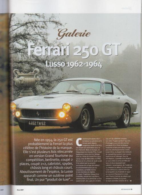 Ferrari 250 GT Lusso klassieke auto, Boeken, Auto's | Folders en Tijdschriften, Gelezen, Ferrari, Verzenden