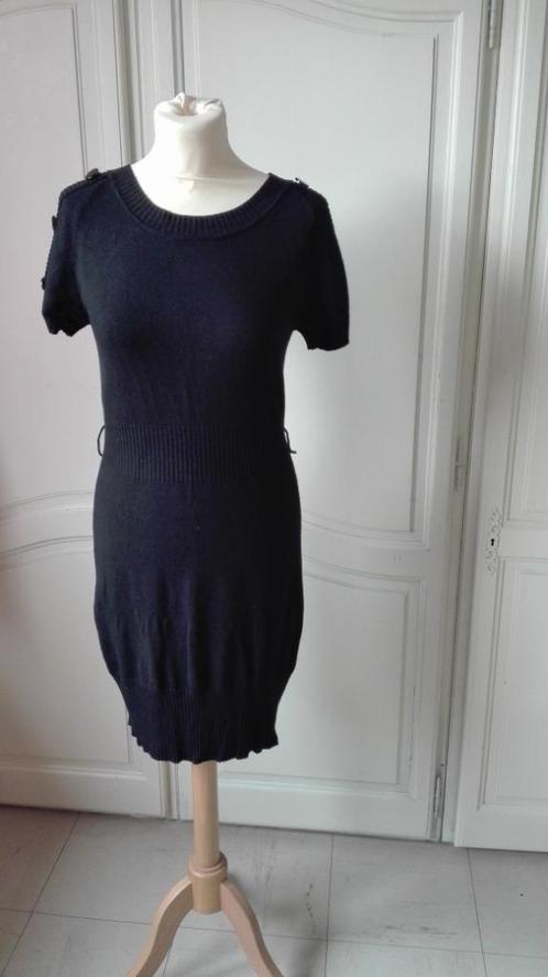 Robe  en tricotin courtes manches, Vêtements | Femmes, Robes, Porté, Taille 38/40 (M), Noir, Longueur genou, Enlèvement ou Envoi