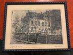 Prachtige ets Ernest Van Hoorde  brug over de Lieve Gent, Antiek en Kunst, Kunst | Etsen en Gravures, Ophalen of Verzenden