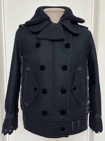 Moncler wollen jas, Kleding | Dames, Zwart, Moncler, Ophalen of Verzenden, Zo goed als nieuw