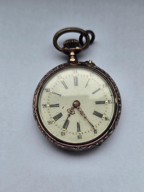 Antieke zilveren zakhorloge Brio Remontoir, Handtassen en Accessoires, Horloges | Antiek, Zakhorloge, Overige merken, Zilver, 1900 tot 1930