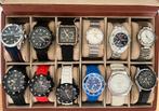 Ik verkoop drie dozen met de horloges, Handtassen en Accessoires, Horloges | Heren, Overige materialen, Gebruikt, Polshorloge