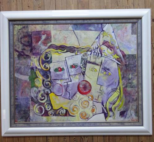 Ludo Huys, olie op paneel, 80 x 100 cm, Figuren, Antiek en Kunst, Kunst | Schilderijen | Modern, Ophalen