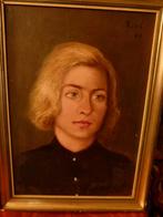 vintage schilderij portret blonde dame 1966, Enlèvement, Maison et Meubles