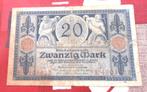 Bankbiljet van Duitsland - 20 mark 1915, Ophalen of Verzenden, Duitsland, Los biljet