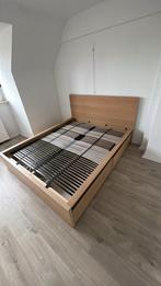 Malm bed 160x200 met laden en lattenbodems, Huis en Inrichting, Slaapkamer | Bedden, Ophalen, Bruin, Tweepersoons, Zo goed als nieuw