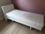 1-persoonsbed, modern wit leder, Huis en Inrichting, Slaapkamer | Bedden, Ophalen, Wit