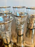9 prachtige Art Deco glaasjes in zilveren houder, Ophalen, Zo goed als nieuw, Overige typen