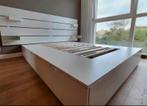 Bedframe met matras 160 x 200 cm, Huis en Inrichting, Ophalen, Gebruikt, Wit, Tweepersoons