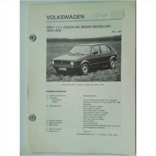 Volkswagen Golf 1 Vraagbaak losbladig 1974-1978 #1 Nederland, Livres, Autos | Livres, Utilisé, Volkswagen, Enlèvement ou Envoi