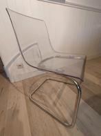 chaises : 3 blanches transparentes et 2 bleues, Enlèvement, Utilisé, Bleu, Métal