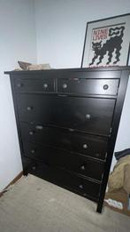 Hemnes zwart dressoir, Ophalen, Gebruikt, 100 tot 150 cm, 5 laden of meer