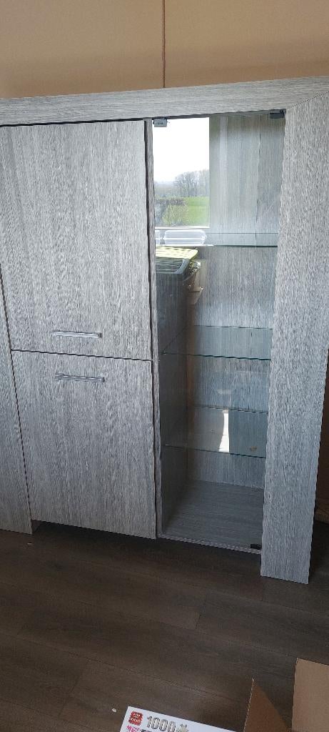 vitrine kast, Huis en Inrichting, Kasten | Vitrinekasten, Ophalen, Overige materialen, Met deur(en), 100 tot 150 cm