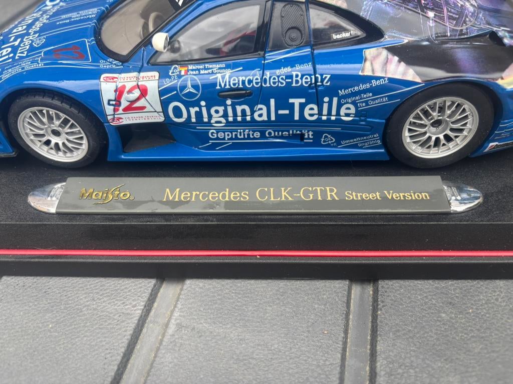 Mercedes CLK-GTR, Hobby & Loisirs créatifs, Voitures miniatures | 1:18, Comme neuf, Maisto, Enlèvement