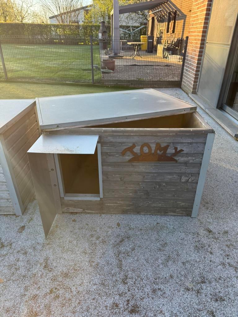 2 Niches 124x84x80 hauteur bois naturel, Animaux & Accessoires, Maisons pour chiens, Enlèvement, 75 à 110 cm, 65 à 100 cm, Niche à chien