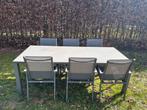 Aluminium tuinset 6-8 pers. / Tuintafel + 6 stoelen, Ophalen, Gebruikt, Aluminium, Tuinset