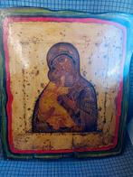 Russisch icoon moeder Gods van Vladimir., Antiek en Kunst, Antiek | Religieuze voorwerpen, Ophalen of Verzenden