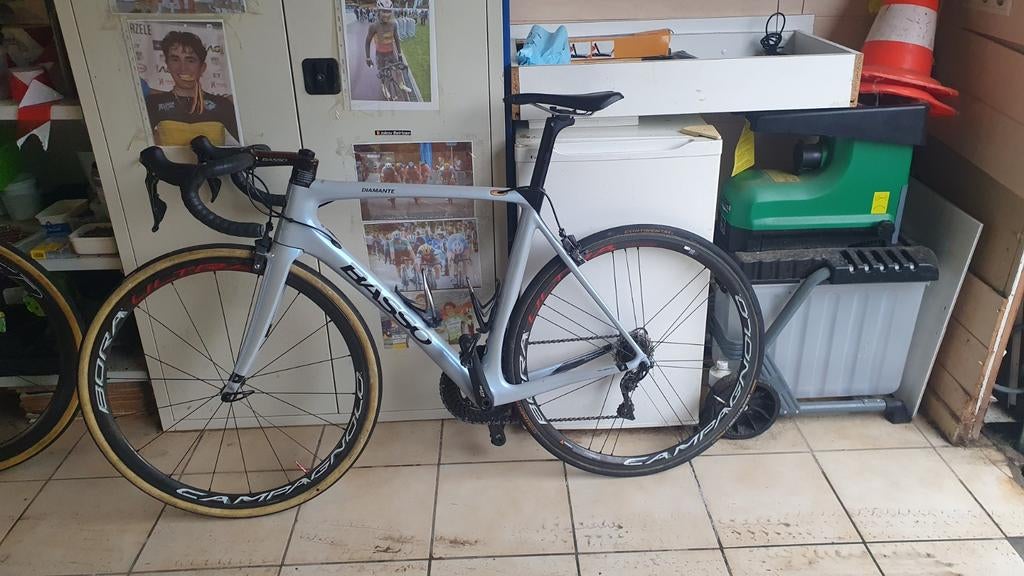 Koersfiets te koop Carbon maat 54 met campagnola wielen met, Ophalen