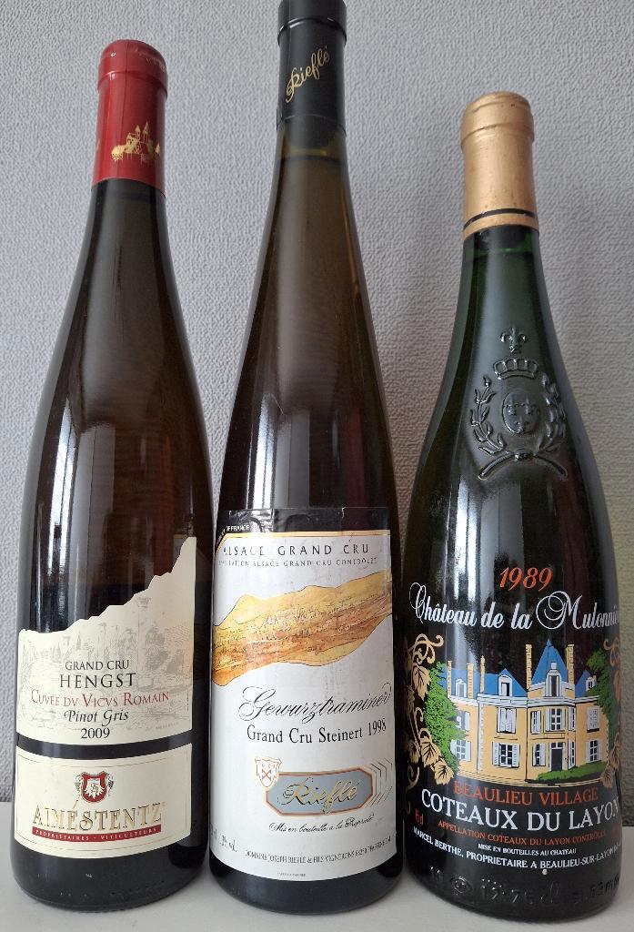 3 vins blancs liquoreux/moelleux, Collections, Vins, Vin blanc, France, Pleine, Enlèvement
