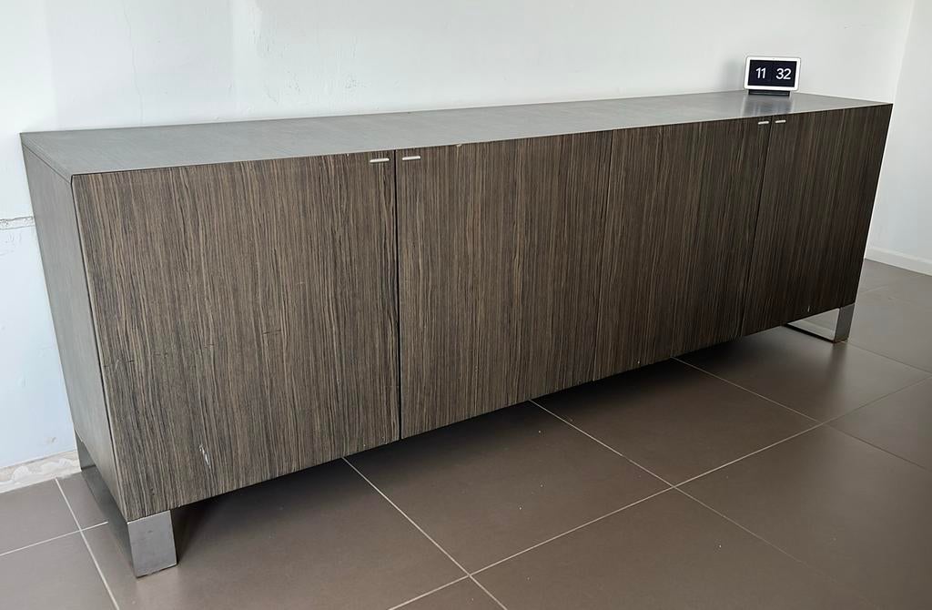 Dressoir walnoot 240x50 MOET WEG, Avec porte(s), 200 cm ou plus, Enlèvement, Utilisé