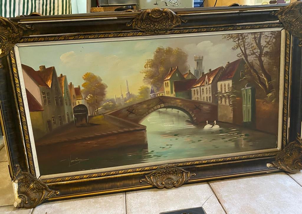 1 Peintures sur toile bon état ancien cadre légèrement abîmé, Antiquités & Art, Art | Peinture | Classique, Enlèvement