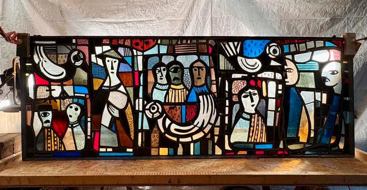 Uniek Glas in lood Paneel (2,65x0,97), ontwerp Lou Jonas, Bricolage & Construction, Vitres, Châssis & Fenêtres, Enlèvement