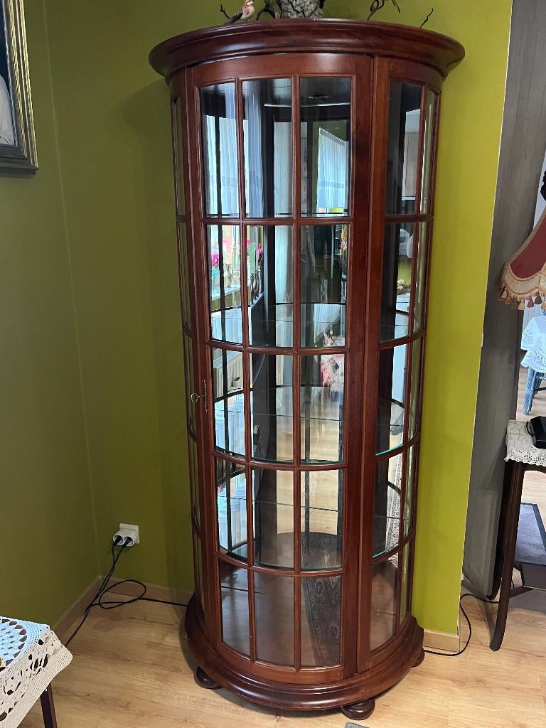 Halfronde vitrinekast, Huis en Inrichting, Kasten | Vitrinekasten, Ophalen, 50 tot 100 cm, Glas, 150 tot 200 cm
