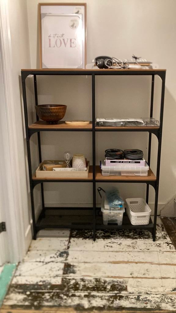 Stellingkast Ikea Fjallbo uit metaal en hout, Ophalen, Zo goed als nieuw