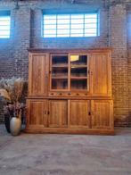 Buffet/vitrine en teck LIVRAISON GRATUITE, Maison & Meubles, Teck, 200 cm ou plus, Avec tablette(s), Comme neuf