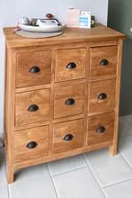 9 ladenkast teak, Teck, 5 tiroirs ou plus, Comme neuf, Landelijk