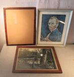 5 vieux cadres photo en bois - 45x38, Enlèvement ou Envoi, Comme neuf