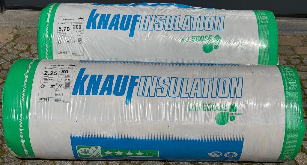 Knauf glaswol + bouwfolie + materiaal – NIEUW, Ophalen, Dakisolatie, 12 cm of meer, Nieuw