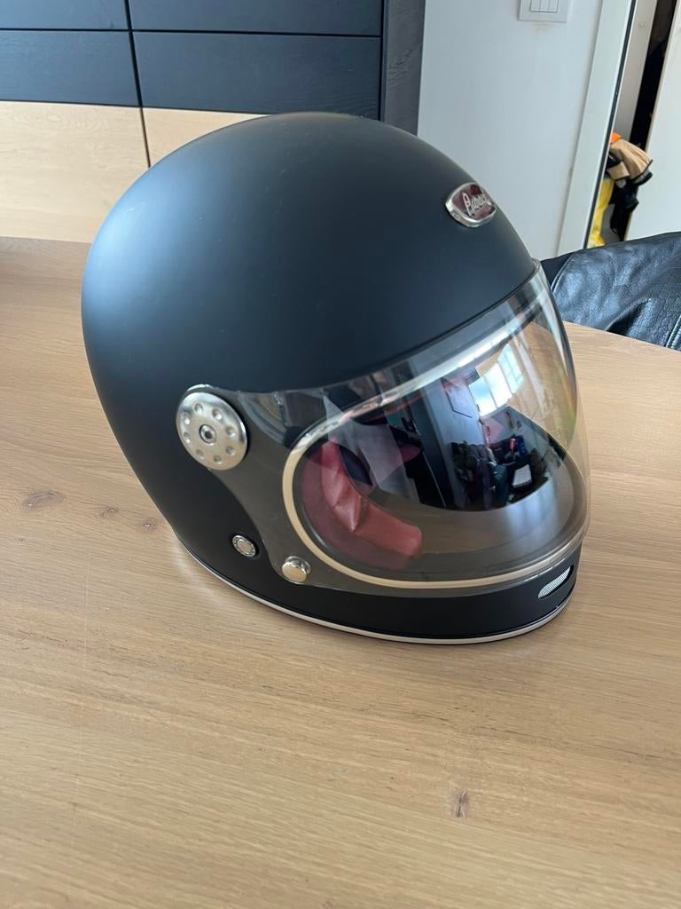 Motohelm Beon Barock B510 Retro Matzwart, Fietsen en Brommers, Brommerhelmen, Ophalen of Verzenden, Zo goed als nieuw, Small