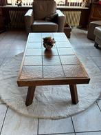Salontafel, houten omkadering met terracotta tegels, Huis en Inrichting, Tafels | Salontafels, Ophalen, Gebruikt, Rechthoekig