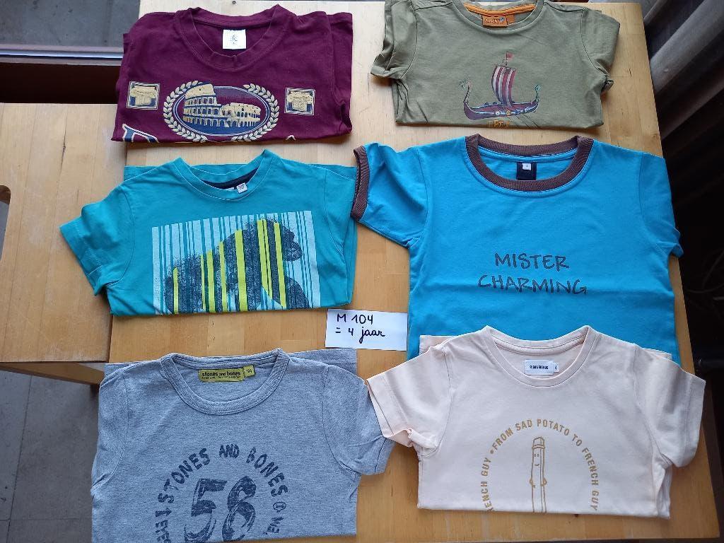 Nieuwstaat pakket t-shirts jongenskledij maat 104 jongen, Filou&Friends, Ophalen of Verzenden, Zo goed als nieuw, Shirt of Longsleeve
