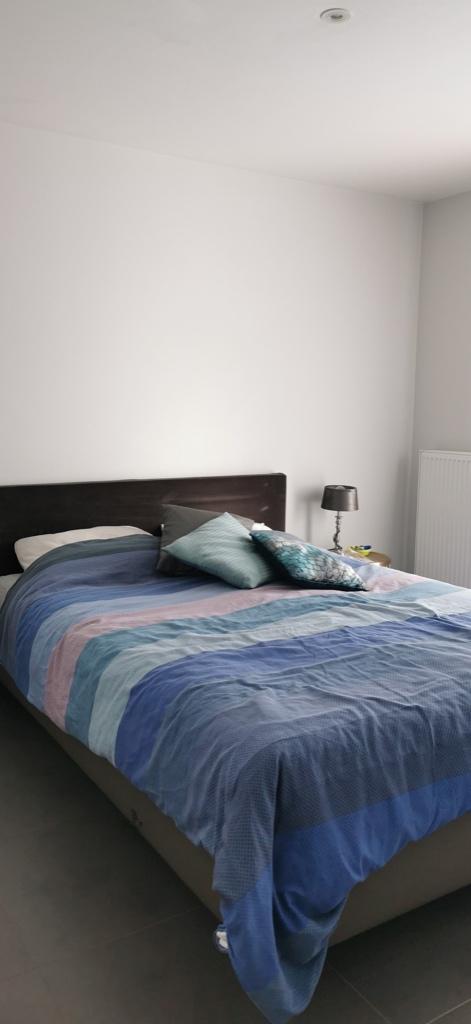 Auping bed 2 persoons, Huis en Inrichting, Slaapkamer | Bedden, Gebruikt, Tweepersoons, 160 cm, 200 cm, Overige materialen, Grijs