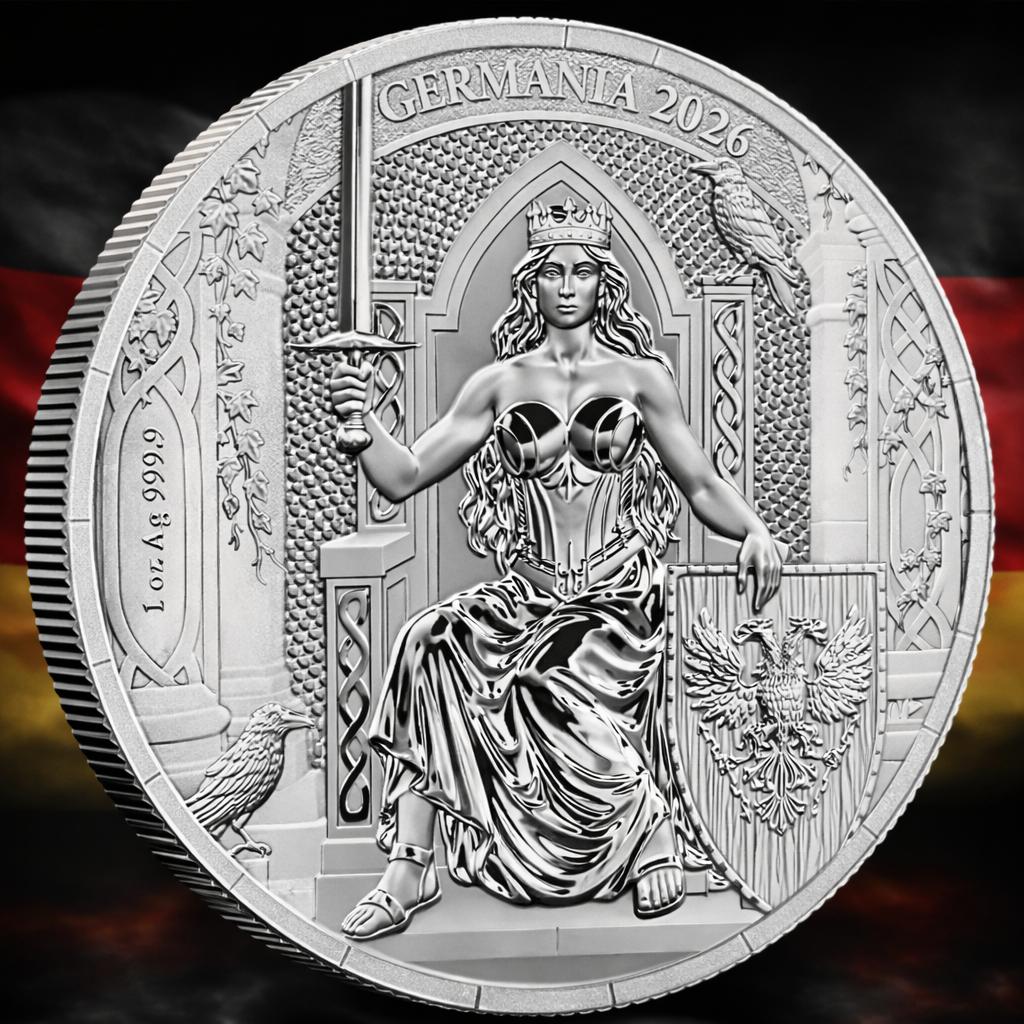 1oz zilver munt Germania Mint in capsule, Timbres & Monnaies, Métaux nobles & Lingots, Argent, Enlèvement ou Envoi