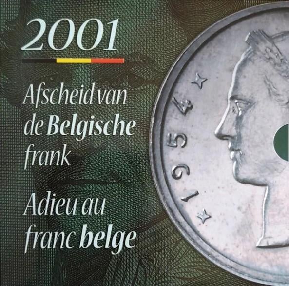 BU-set België 2001 Afscheid Belgische Frank, Postzegels en Munten, Ophalen of Verzenden, België