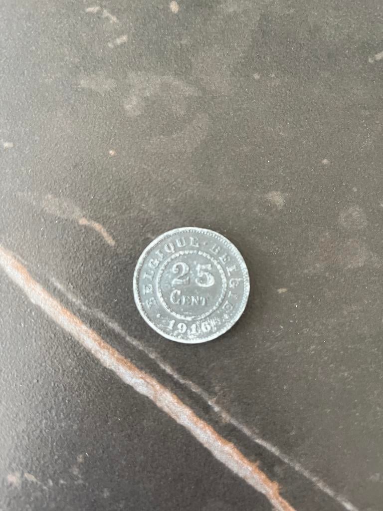 Belgische munt 25 centiem WO I, Ophalen of Verzenden