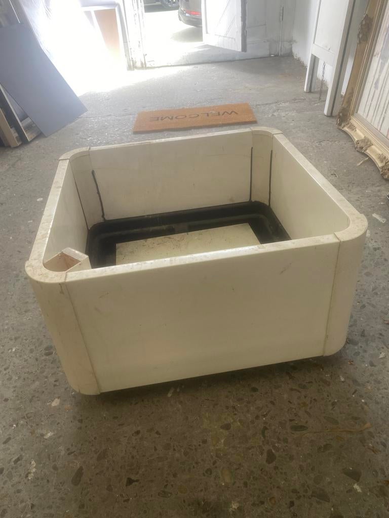 7ties plantenbak op wieltjes, Ophalen, Kunststof, Gebruikt, Vierkant