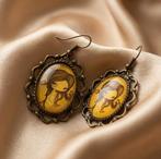 oorbellen hangers vintage met camé meisje, Handtassen en Accessoires, Oorbellen, Overige materialen, Hangers, Bruin, Verzenden