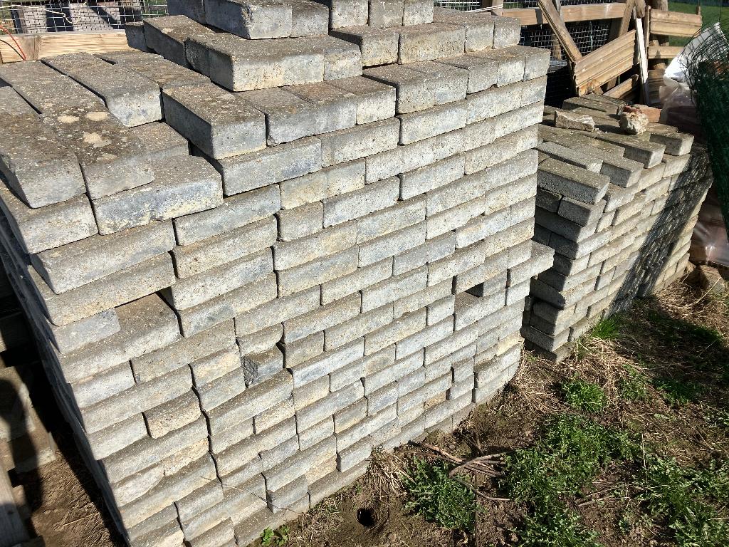 Grijze klinkers, Jardin & Terrasse, Pavé & Dalles, Béton, Enlèvement, Utilisé, Briques