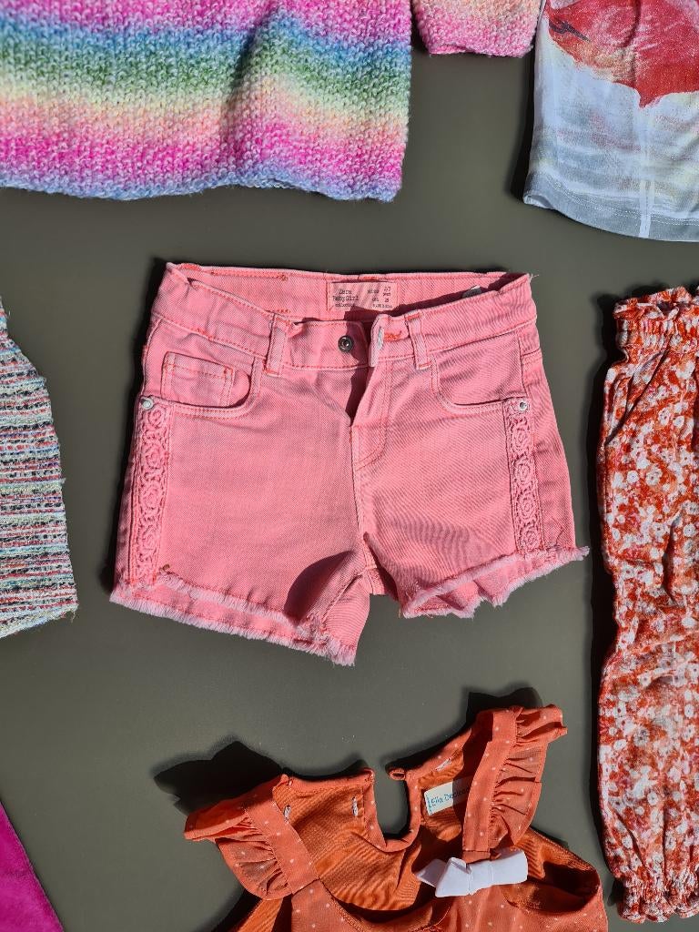 korte roze jeans broek, Zara 3j/98, Kinderen en Baby's, Ophalen, Zo goed als nieuw, Broek
