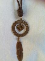 Halsketting met hartje, Bijoux, Sacs & Beauté, Colliers, Enlèvement, Neuf, Brun, Avec pendentif