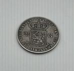 2,5 florins 1845 Pays-Bas, Enlèvement ou Envoi, Monnaie en vrac, 2½ florins, Argent