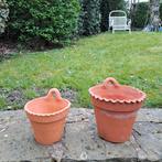 Pots de fleurs suspendus vintage en terre cuite, Jardin & Terrasse, Moins de 25 cm, Rond, Comme neuf, Enlèvement