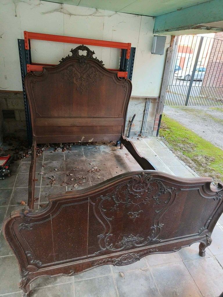 Lit 140*200 Bois massif, Maison & Meubles, Chambre à coucher | Lits, 140 cm, Brun, Enlèvement, Utilisé